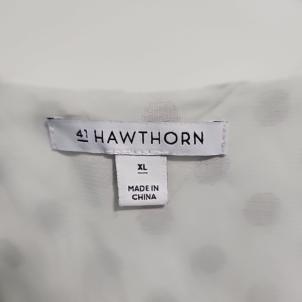 41 Hawthorne White and Black Polka Dot Blouse - Picture 3 of 7